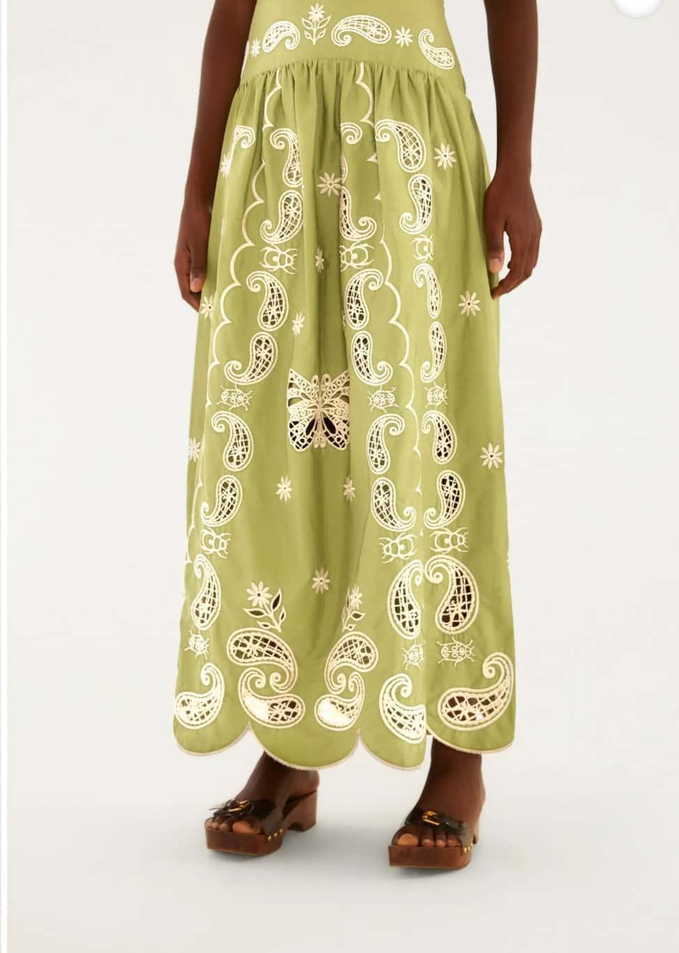 Farm Saia Cropped Bordada Bandanas Jardim