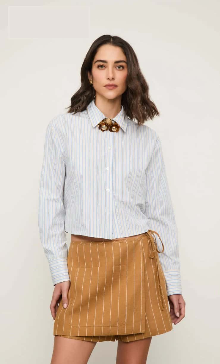 Animale Short Saia Listras Marrom