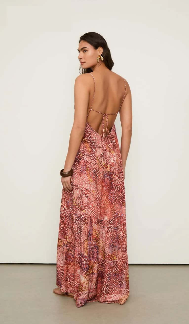 Animale Vestido Longo Camuflado Mata Color
