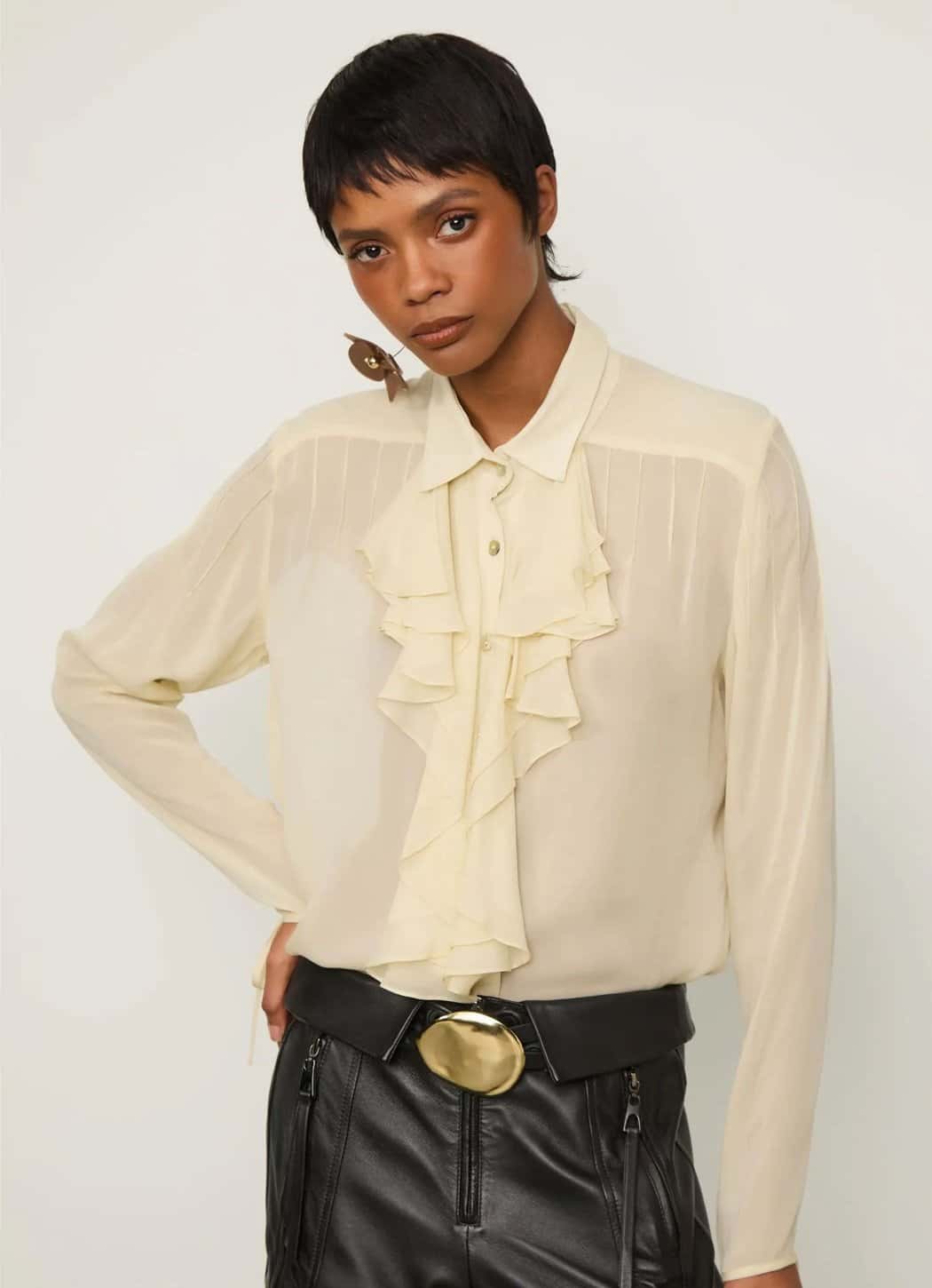 Animale Camisa Decote Jabour