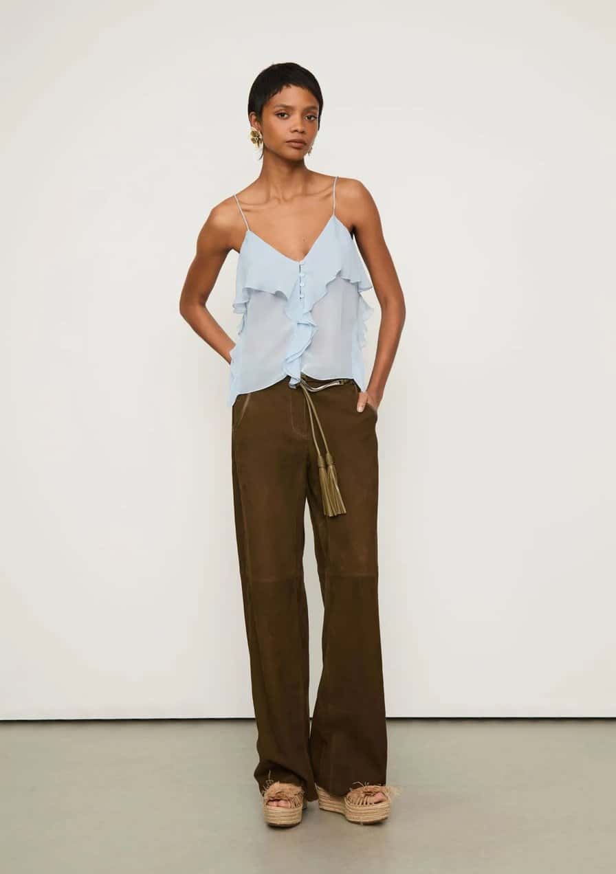 Animale Top Alcinhas Babado Azul
