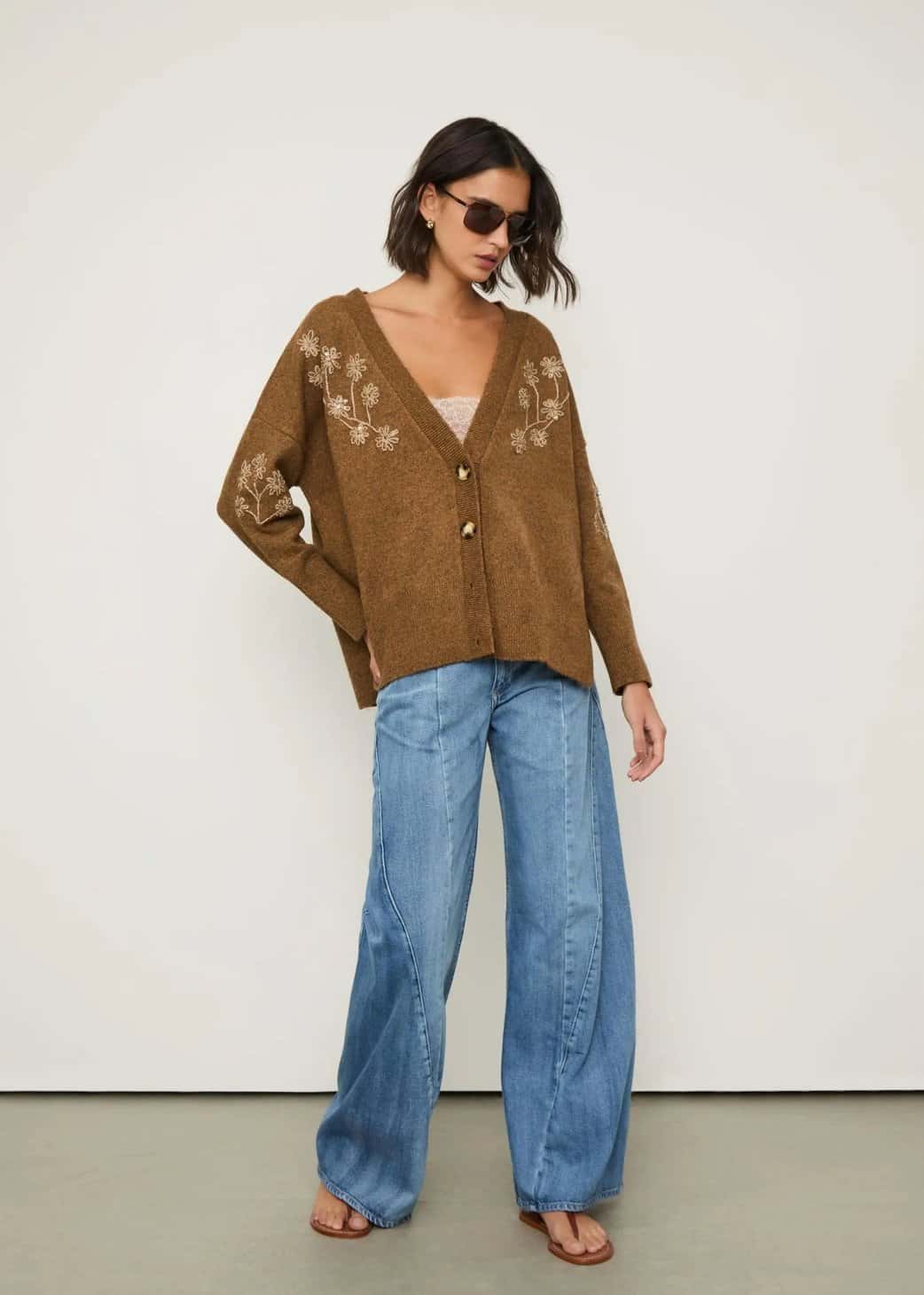 Animale Cardigan Bordado Gola V De Tricot - 07509