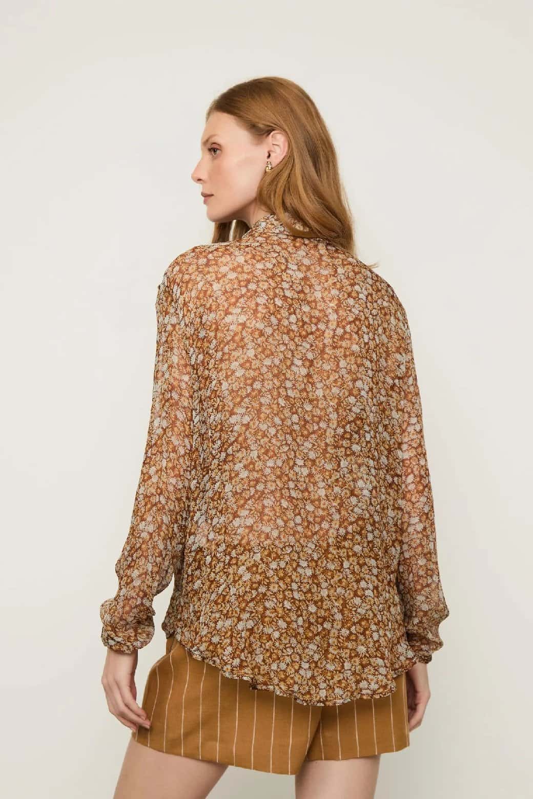 Animale Camisa Chiffon Liberty Babados