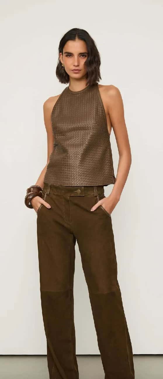 Animale Calça De Couro Bolso Tresset