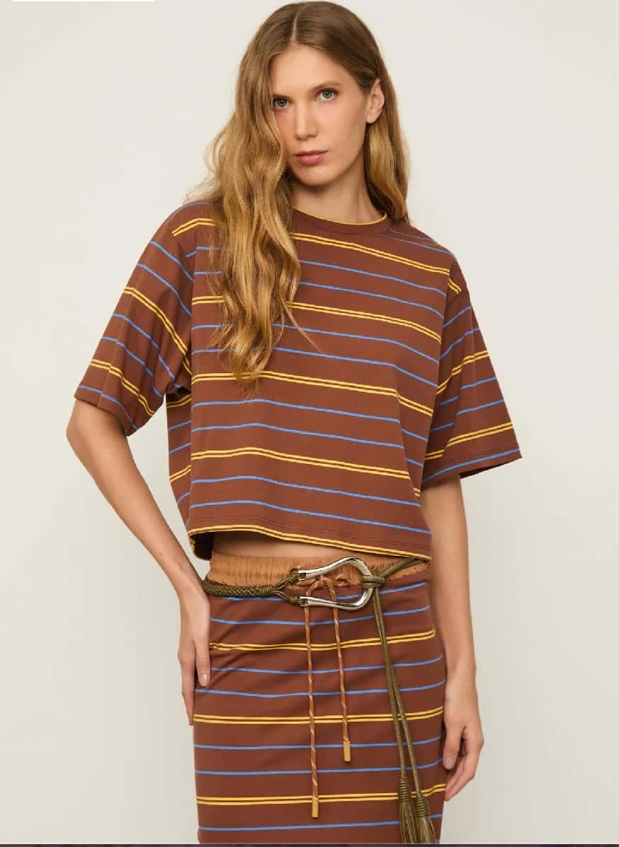 Animale T-Shirt Fio Tinto Marrom