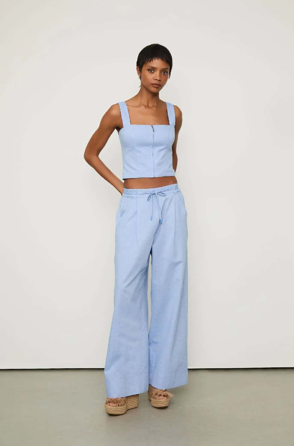 Animale Top Ziper Pate Cobertade Algodao Azul